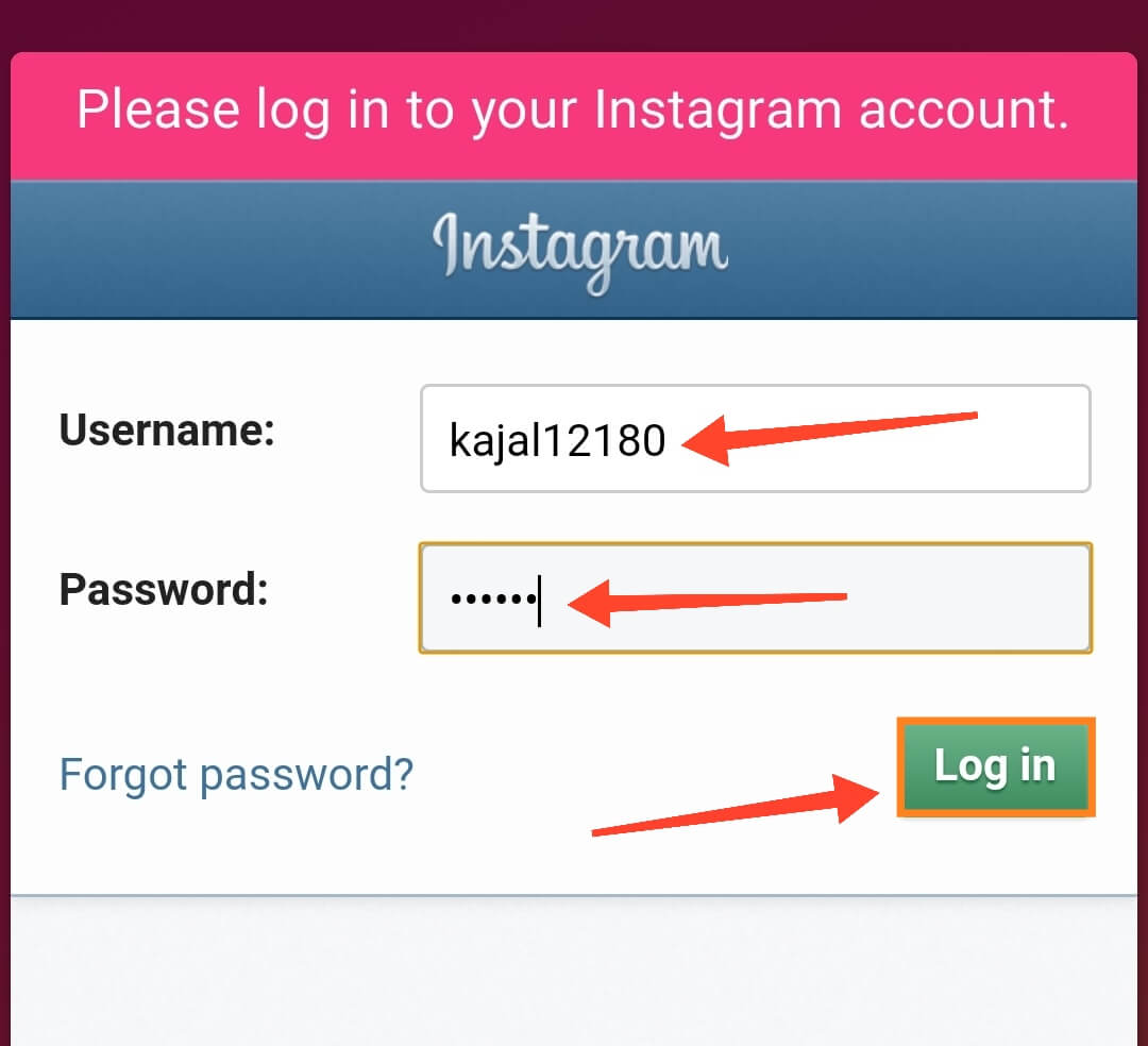 Enter Username and Password